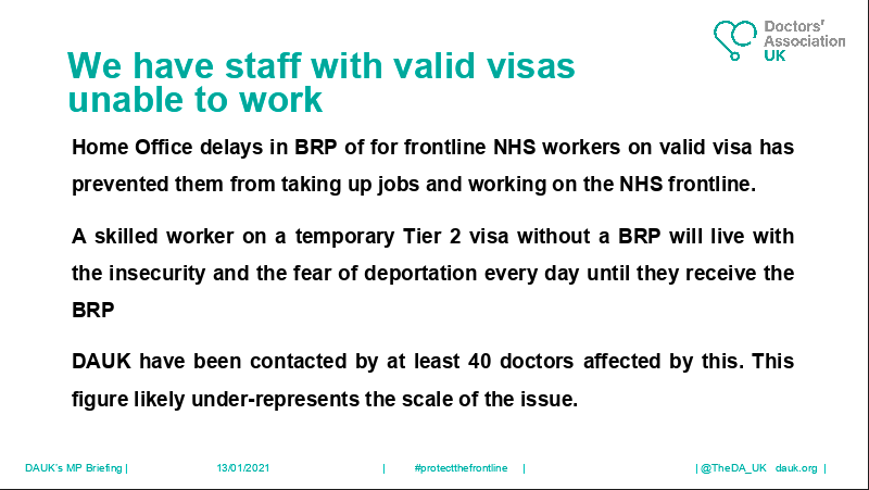 TheDA_UK's tweet photo. Home Office delays in BRP of for frontline NHS workers on Valid Visa is preventing them to come to work- which is putting a further strain on the already understaffed NHS. We urge Home Office to please expedite this process and let them return to work.
#ProtectFrontline  #NHS https://t.co/ai9Sxp4rpm