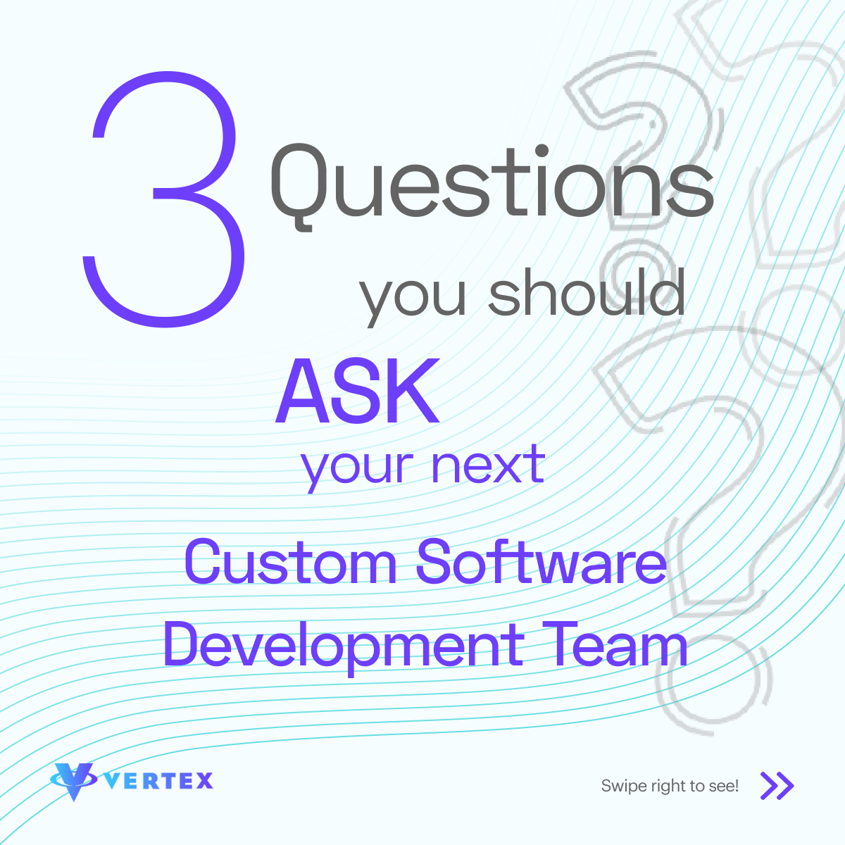VertexSoftware's tweet image. Choosing an enterprise software team for your business doesn&apos;t have to be hard. Here are 3 questions that would help you get the most value from your next software development team. 

#vertexinsights #customsoftwaredevelopment #enterprisesoftware