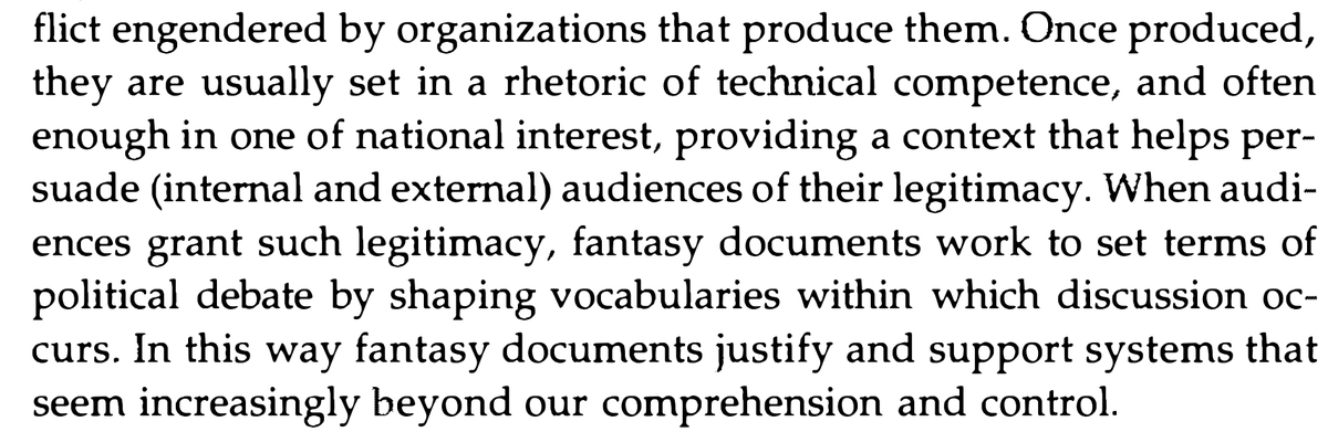 This about the way the language and framing - and sources, really - gives legitimacy to documents that are based on utter unreality, and those documents then set the limits of the larger conversation...phew
