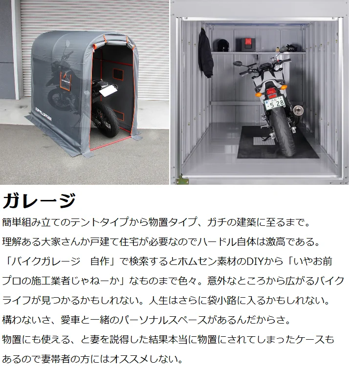 どれが一番いい？個人の見解によるバイクの保管方法まとめwww