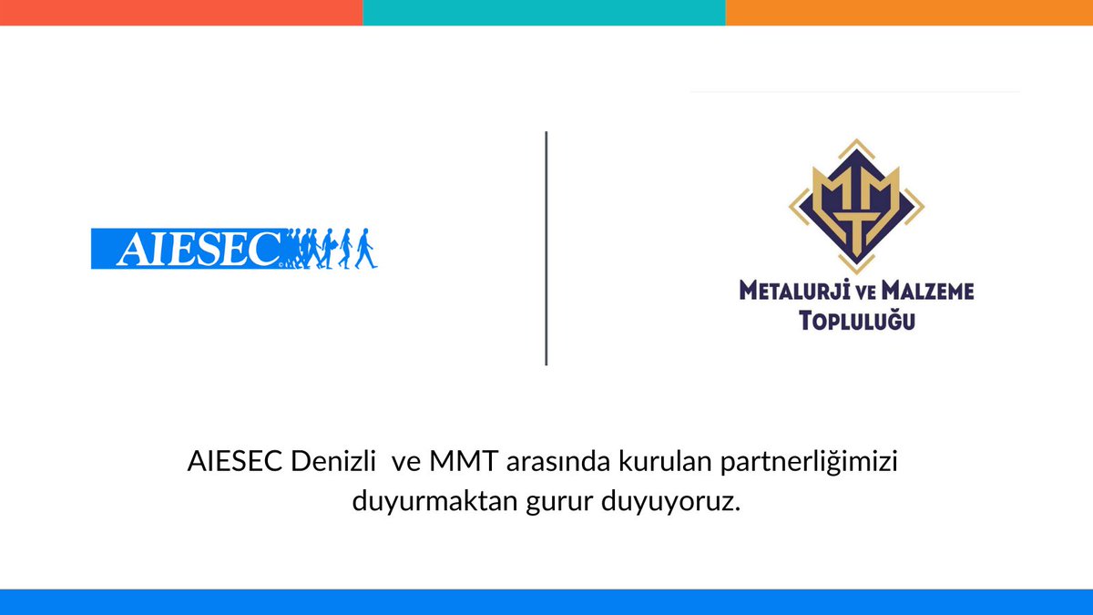 AIESEC Denizli (@aiesecdenizli) on Twitter photo AIESEC Denizli ve MMT ( <a href="/muglammt/">Muğla Metalurji ve Malzeme Topluluğu</a> ) arasında kurulan partnerliğimizi duyurmaktan büyük mutluluk duyarız. AIESEC Denizli ve MMT ( <a href="/muglammt/">Muğla Metalurji ve Malzeme Topluluğu</a> ) arasında kurulan partnerliğimizi duyurmaktan büyük mutluluk duyarız.