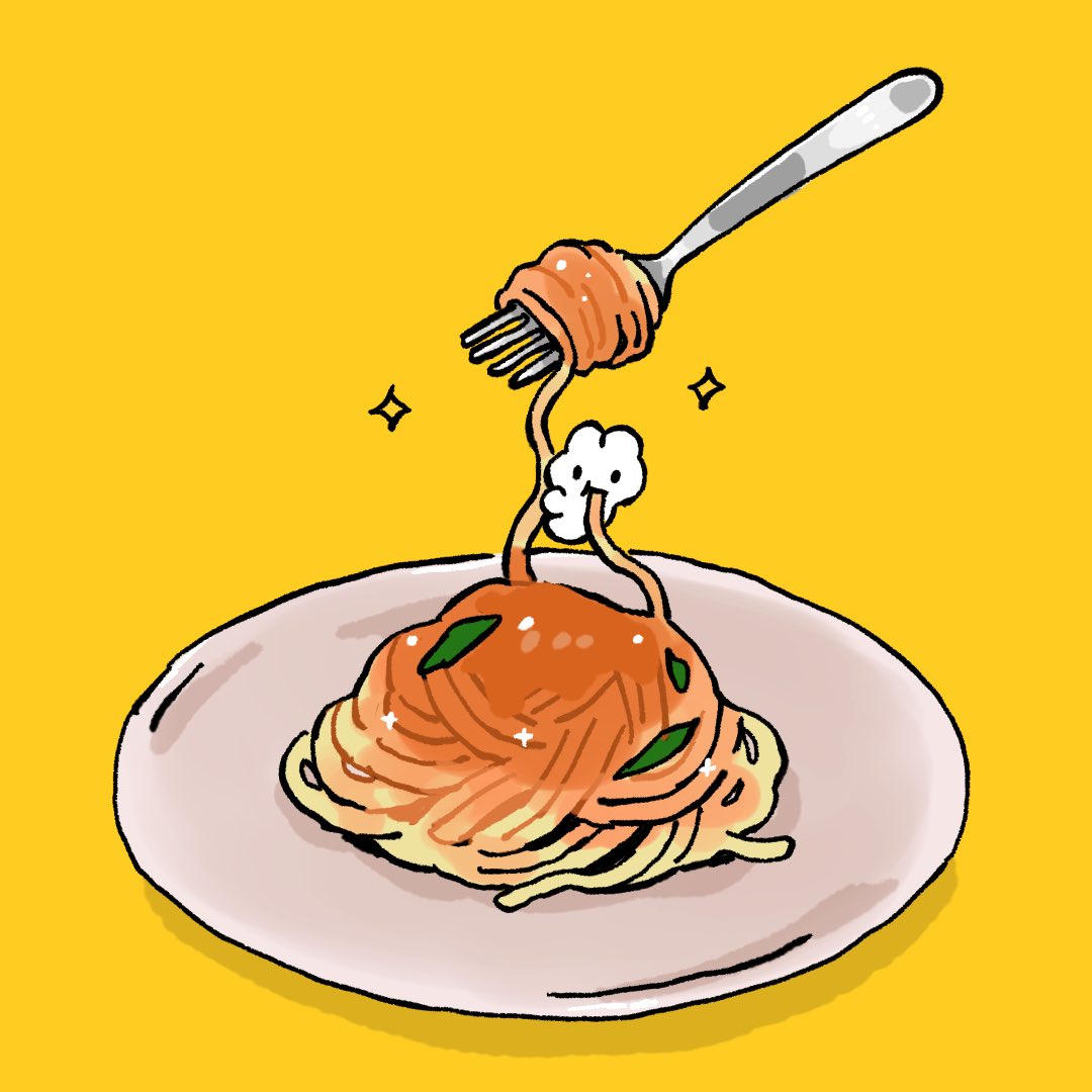 「スパゲティの誘惑 」|やさうさちゃんのイラスト