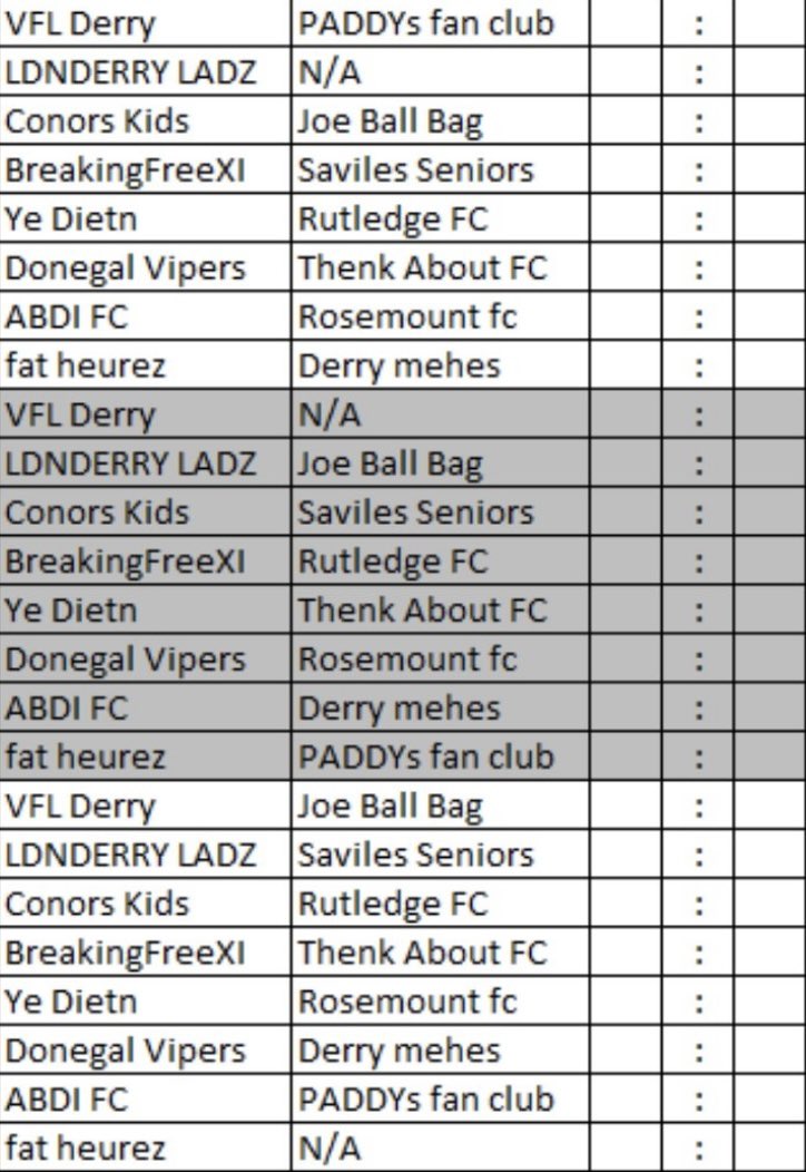 DerryPs4's tweet photo. Fixtures for today as we didn’t play yesterday, play at your own speed, but make sure they are done before tomorrow’s games. Can everyone also dm the scores of the games that where played yesterday. https://t.co/e4frUAJZ5v