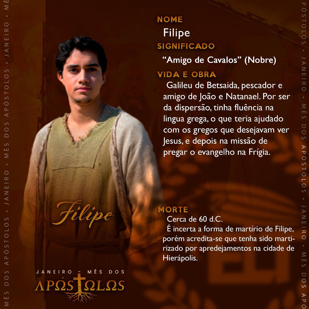 EliteUniversal's tweet photo. Estamos vivendo o mês dos Apóstolos, por isso, decidimos trazer posts contando um pouco sobre cada um.Hoje, vamos conhecer mais sobre o Apóstolo Felipe.#EliteUniversal #EuSouELT #Apostolos #Biblia #história #arqueologia #patristica #evangelhos #teologia #iurd #apostle #discipulos https://t.co/UxnU9ApPon