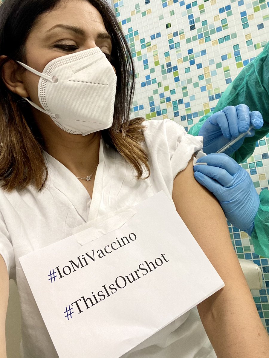 NesrineGamal's tweet photo. First dose @pfizer #CovidVaccine ! "That's one small step for a man, one giant leap for mankind“ #ThisIsOurShot #sciencePrevails #ioMiVaccino #Italia https://t.co/cemxszvFY5