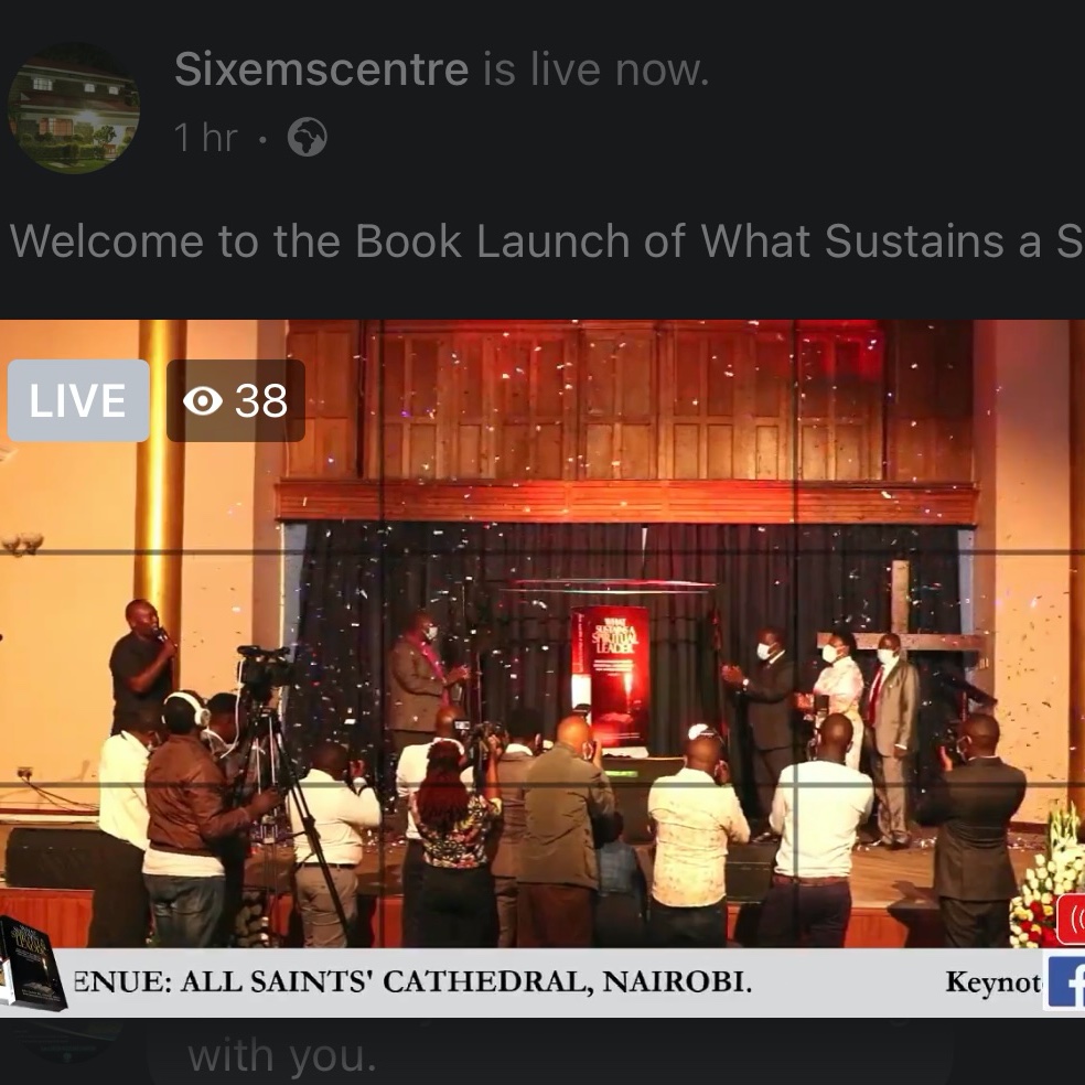 Sixemscentre's tweet photo. We were LIVE! for the Unveiling of the book 'What Sustains a Spiritual Leader'
@FredMatiangi @ArchbishopSapit @MercyMasika 

#SustainedSpiritualLeadership
#GetYourCopy https://t.co/OVmpCyEf9g