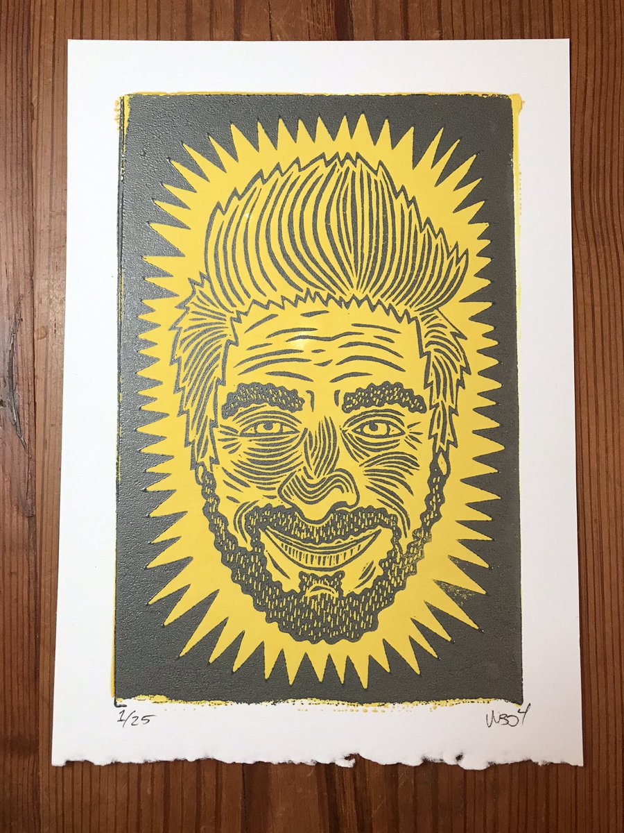 wottiv's tweet photo. 💛Yellow Clone💛 is available in my Etsy shop!  Green Clone is also available and both ship flat and free!!! Red and Blue clone coming soon.  💥 Link in bio💥 #phish #mikegordon #bassist #mgb #cactus #blockprint #linocut #poster #print #phanart https://t.co/VPidht3nh1