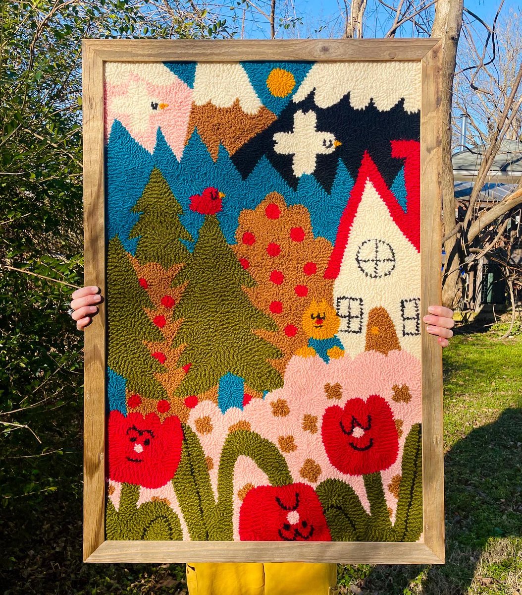 sarlisart's tweet photo. my huge punch needle piece!!! https://t.co/GtC87IXW30