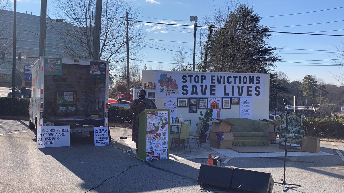 We’re out here to demand that the @JoeBiden admin & CDC Director @RWalensky stop evictions and save lives NOW! 
#HousingIsTheCure
#LaViviendaeslaCura
#StopEvictions
#CancelRent
#FightEvictionATL