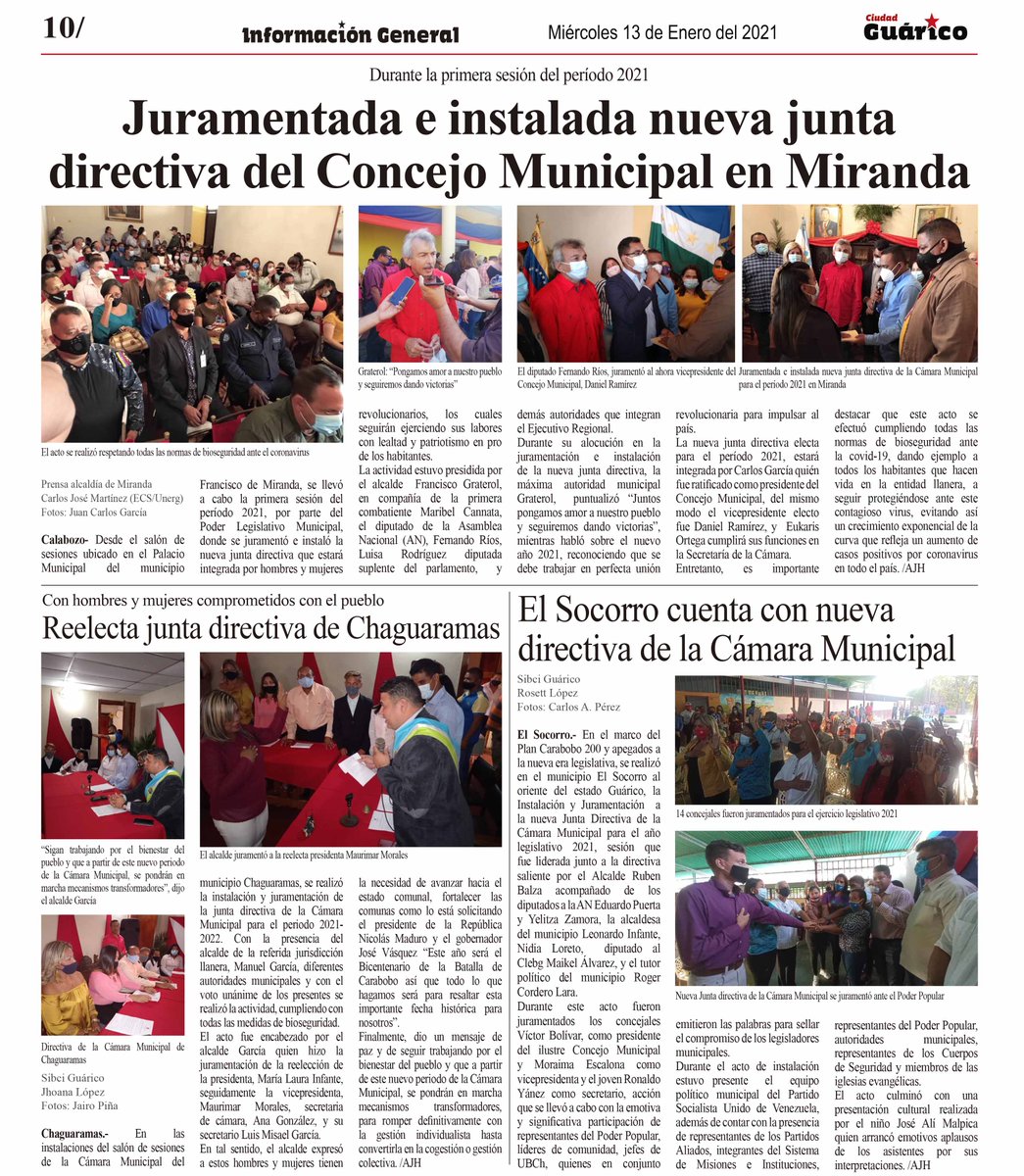 #InfoGeneral📰 Juramentada e instalada nueva junta directiva del Concejo Municipal en Miranda ✋

#EnUnidadPatriótica
#EnCuerpoYAlmaPorGuárico