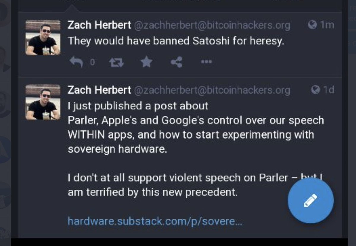 The irony is real. As Bitcoiners are fleeing Twitter to Mastodon in order to evade censorship, I was deleted after making these two toots about censorship and free speech.