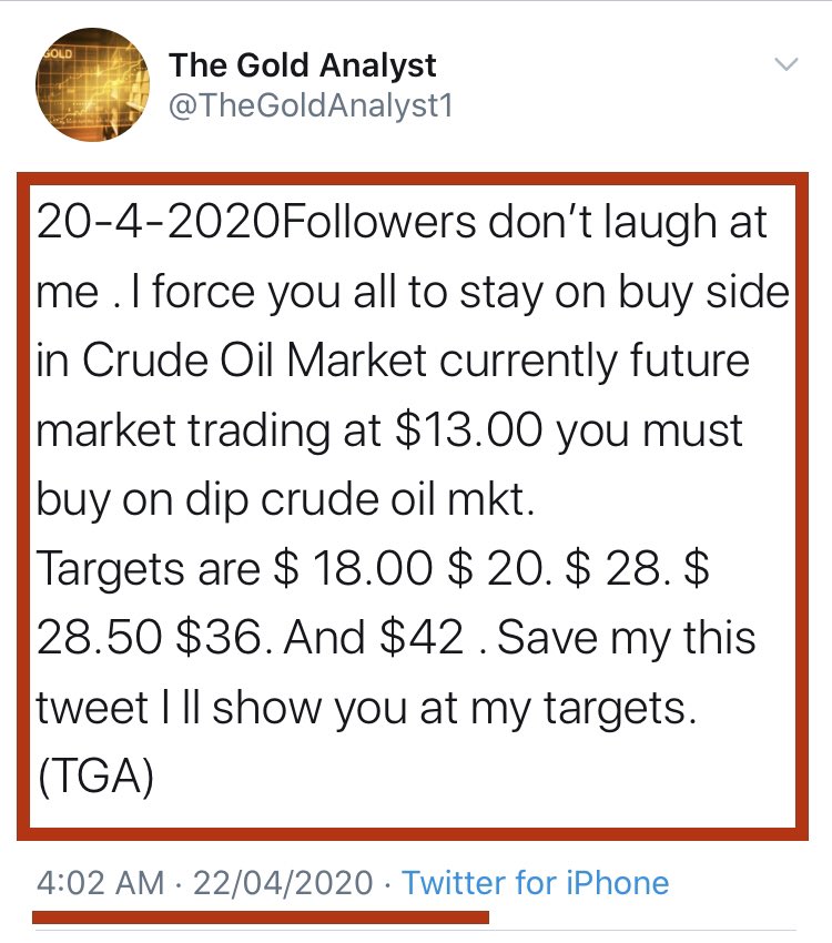 TheGoldAnalyst1's tweet photo. 13-1-2021. HI .. The Gold Analyst here . Today CRUDE OIL MARKET posted high of $53.90 .ITS MY REQUEST KINDLY READ ALL ATTACHEd 😍stuff 😍 Dates😍 Time😍Rates😍

Continuously buyer from bottom of crash.

https://t.co/qHdA68boGm

https://t.co/L76cvXLjqn

https://t.co/Y65rynNWq1 https://t.co/ASYdDfzyl0