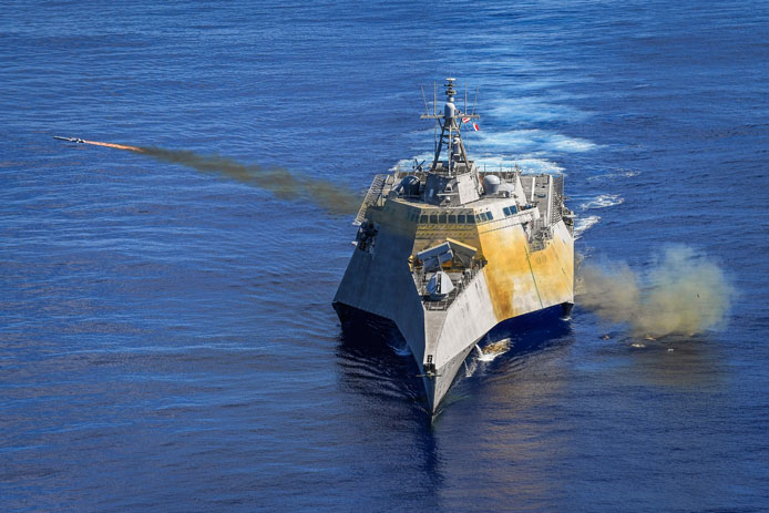 RaytheonDefen__'s tweet photo. Tomorrow's technology, ready today. Learn how the Naval Strike Missile advances the @USNavy's vision and ensures control and freedom of the seas: https://t.co/xSR0A32dZl #snasymposium #detectdefenddefeat (📷: #USNavy) https://t.co/WwZcIoYXym