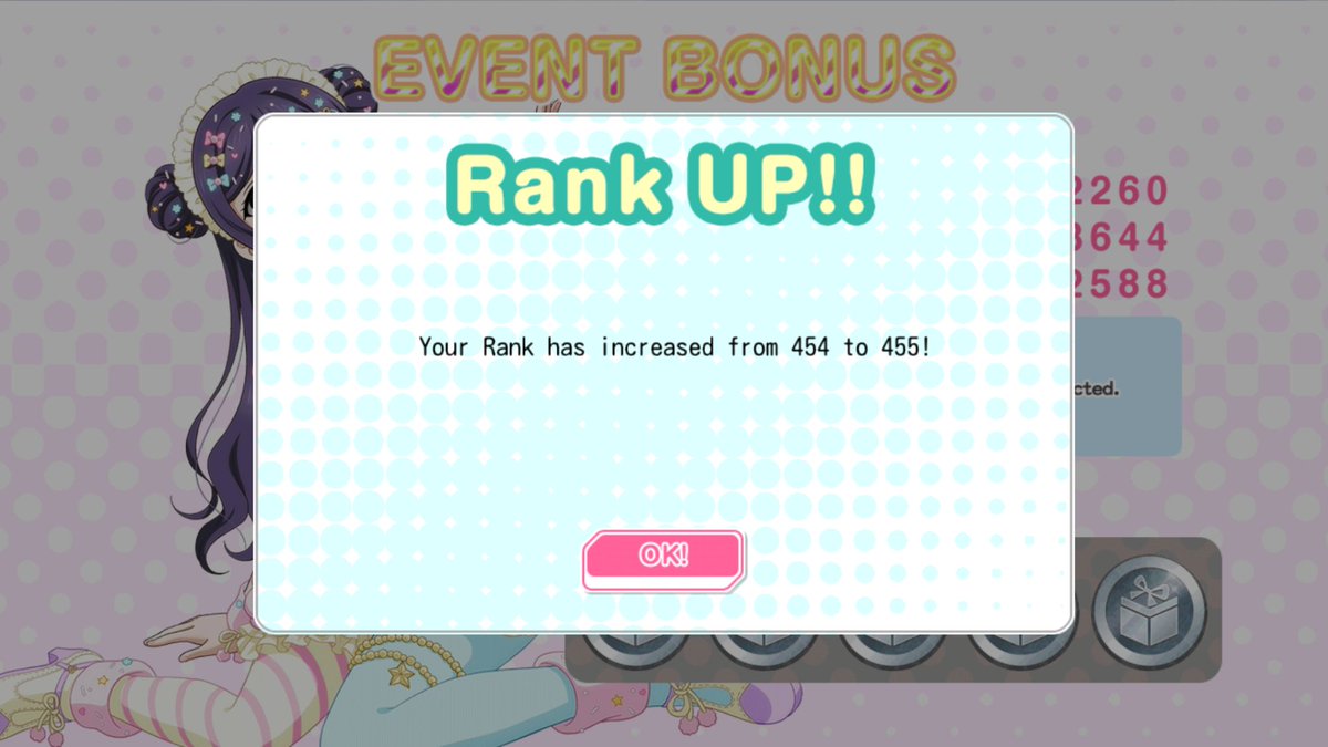 G3RUD0's tweet photo. Finally finished! Rank #3 for the 1st UR Mari event.

Fav memories of the event was reaching rank 455 &amp; hoarding all the green tickets. Cheers xo 🥂 https://t.co/TuX2YtOamT