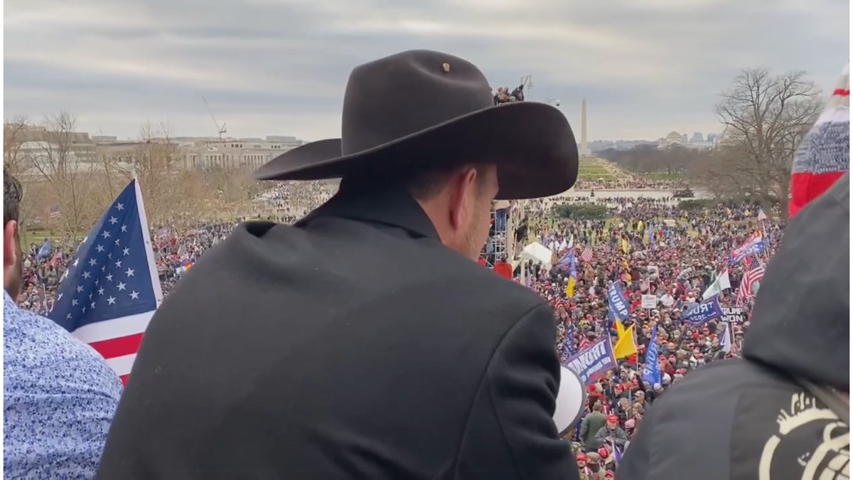Couy Griffin represents District 2, Otero County Commission,  #NM. He endorsed Yvette Herrell for Congress-the Cherokee Nation citizen voted against certifying the presidential election.Of future rally at US Capitol: There could be "blood running out of that building," he said.