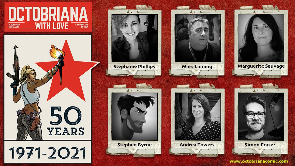 Octobriana With Love - celebrating 50 years of a Soviet-era superhero.

Vikings, WWII, dinosaurs, time travel, Billy Idol &amp; Baba Yaga… strap in for 7 wild #Octobriana tales, by an exciting mix of creative talent.

Sign up for #Kickstarter launch info: octobrianacomic.com