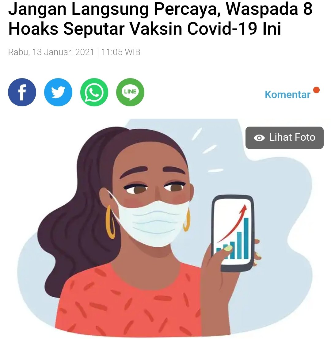 SantikaVeliz's tweet photo. Jangan Langsung Percaya, Waspada 8 Hoaks Seputar Vaksin Covid-19 Ini
https://t.co/OXRevleo0i https://t.co/R231NfjR8G