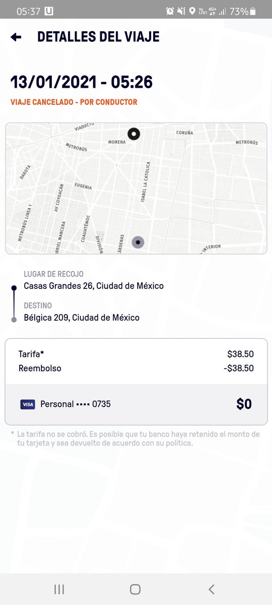 acevesd11's tweet photo. @TheBEAT_MX pésimo servicio, me cancelo el viaje el conductor por bajar, literalmente a los 2 minutos que llegue y le avise que venía en camino, por este tipo de cosas prefiero usar la competencia https://t.co/6rbdamaKpw