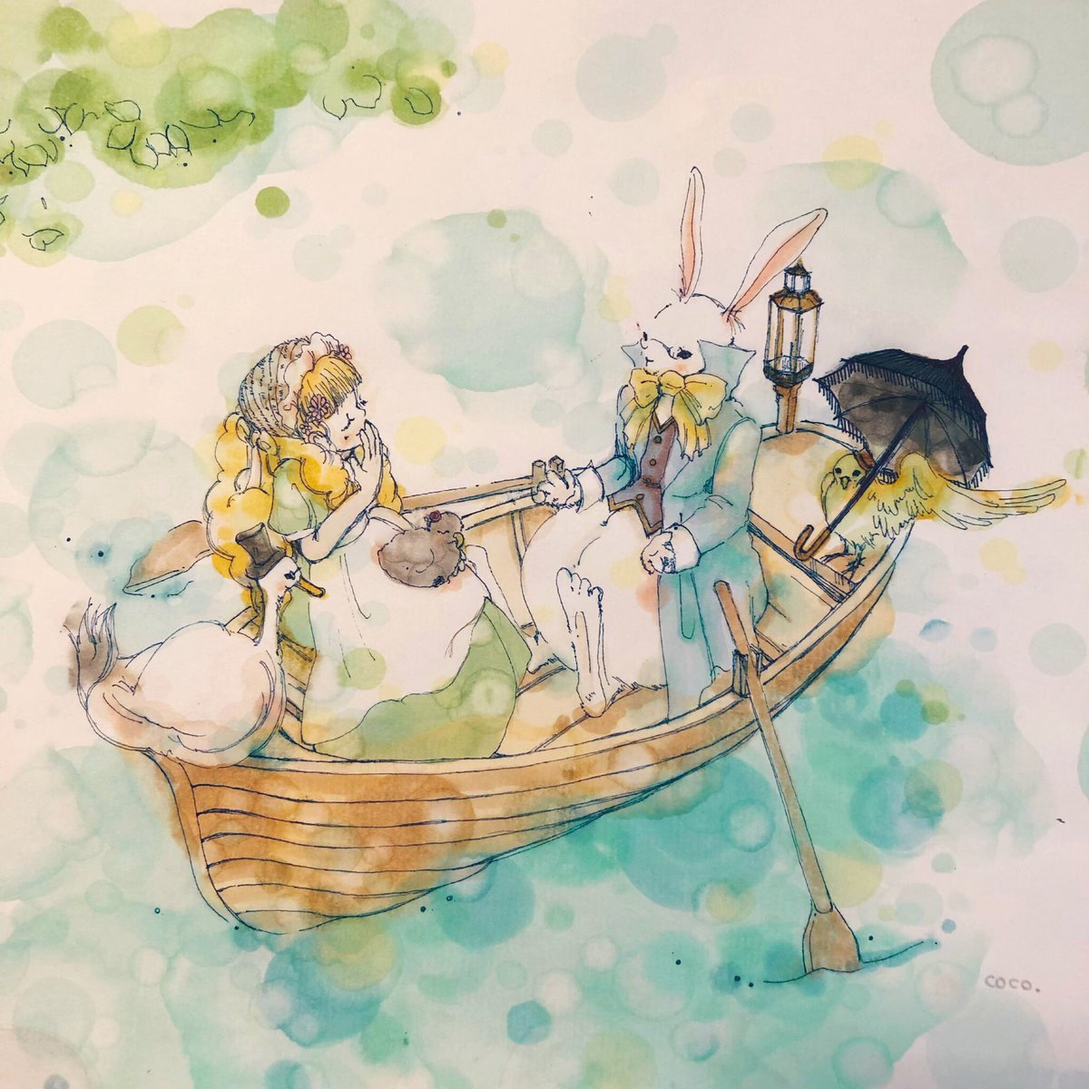 cococlover's tweet photo. 【水中庭園】#自己紹介
★ほんわか不思議ノスタルジック世界を手描きし絵本・雑貨制作
 
★幼少から愛してやまない『不思議の国のアリス』を大切に作品発表

★作品常時取扱店
🌟惑星座さん @wakuseiya
🌟アランデルさん @Arundel_shop
🌟U_Uさん @OnlineCaffeU_U
※取扱作品はお店によって異なります https://t.co/SaMplgoDFV