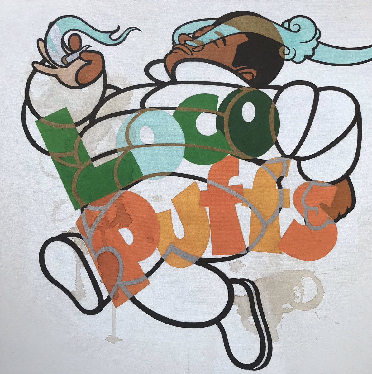 Drawn2Mike's tweet photo. “LOCO PUFFS” 36” X 36” Acrylic Mixed Media on Canvas. DM for Inquiries. #pendletonartcentercincinnati  #spraypaintart #process #graffitistyle #graffitiporn #michelinman #locopuffs #staypuff #legalweed #legalizeweed #blunt #marijuanamovement #cannabisculture #cannabis https://t.co/j1ktYEkedP