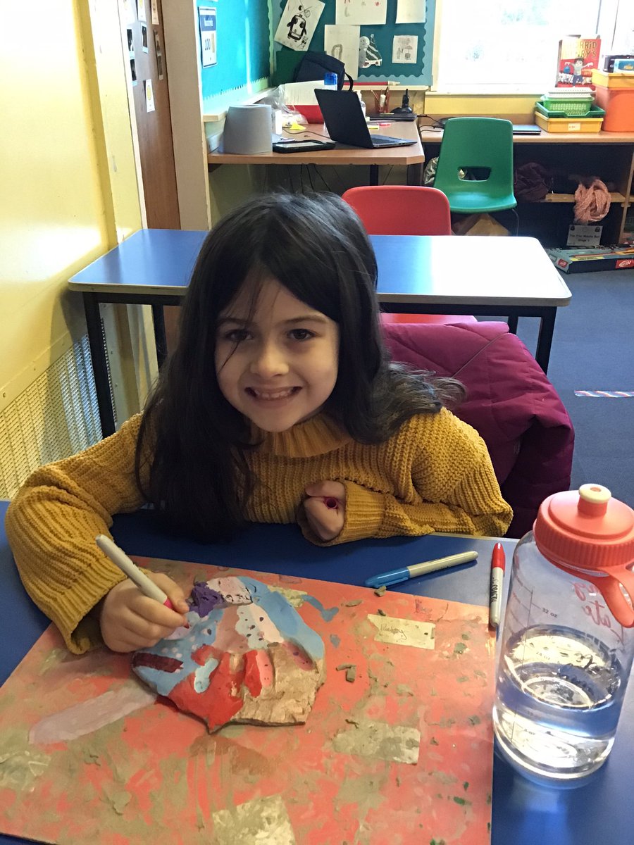 MissSteel7's tweet photo. We finished our handprints! Some may have broken on the way home..but at least they looked pretty at school! Next time we know to make the clay a bit thicker. #mistakesmeanlearning #45FernieHub @FernieleaSchool https://t.co/R4wr7bJJ2t