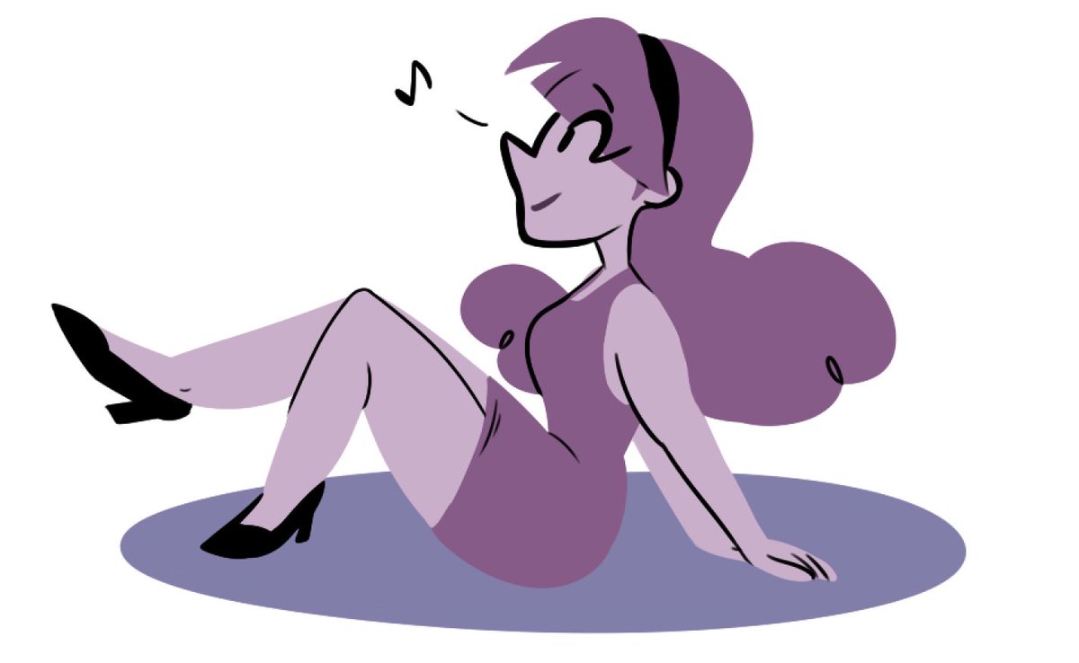 doriwormx's tweet photo. EVERYONE BE QUIET, she's straight up vibin..... 💜 #fakinit #JackboxFanart https://t.co/IUlxiAUzVQ