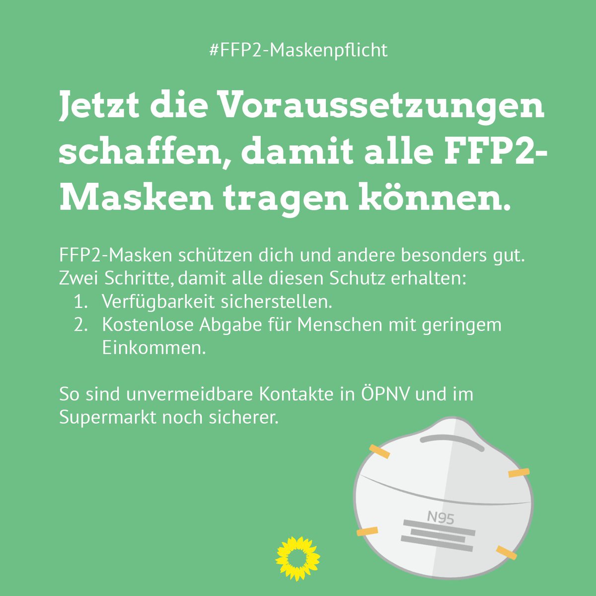 #FFP2Maskenpflicht 😷auch in #NRW?
Das klappt nur, wenn wir sicherstellen, dass ALLE Zugang zu #FFP2Masken haben, unabhängig vom Geldbeutel.