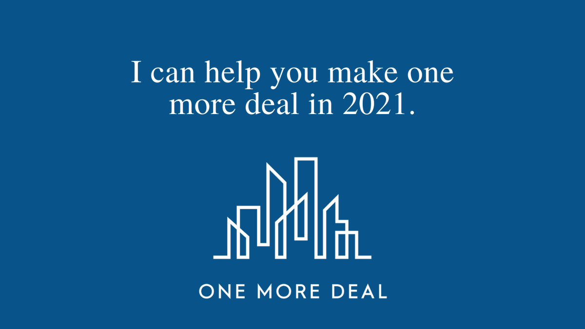 BStrickCCIM's tweet photo. I can help you make One More Deal in 2021.
Click to learn more: https://t.co/Zlo6W8q8vY
#coaching #CRE #CCIM #OneMoreDeal https://t.co/u5gP5oCWie