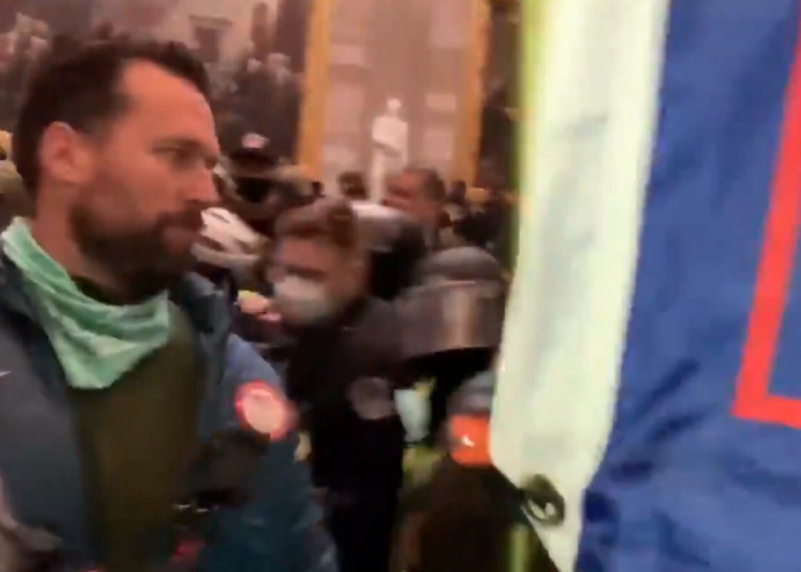 Klete Keller, a two-time U.S. Olympic swimming gold medalist, was among those who stormed inside the U.S. Capitol. He was wearing his Olympic team jacket 