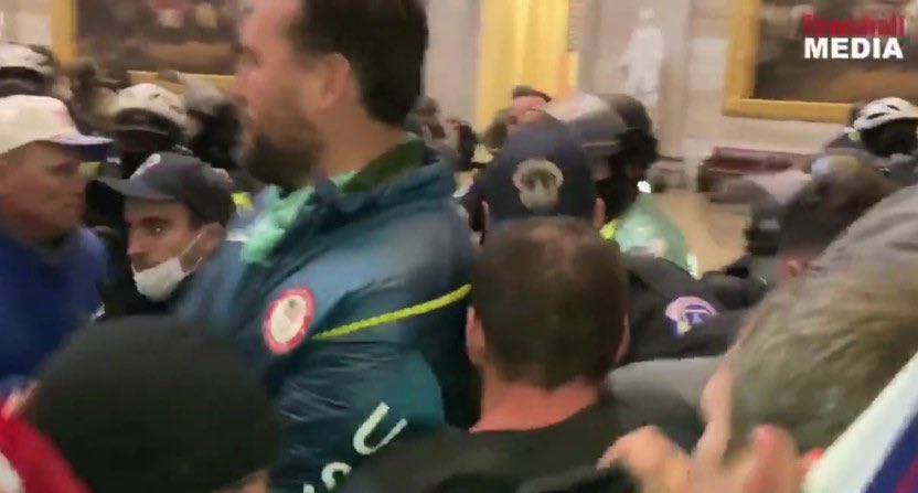 Klete Keller, a two-time U.S. Olympic swimming gold medalist, was among those who stormed inside the U.S. Capitol. He was wearing his Olympic team jacket 