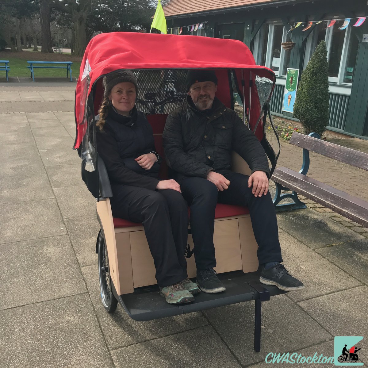 Sharing the joys of CWA with friends from Middlesbrough cwastockton.co.uk @CoopUK #TrixieTrishaw  #CWA #CyclingWithoutAge #InclusiveCycling #Intergenerational #CWAStockton #LetsEndLoneliness #CelebrateNationalLottery25 #ItsWhatWeDo #TheCoopWay