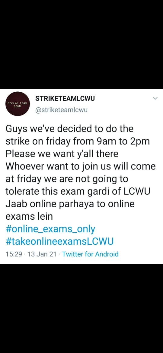 jiya1h's tweet photo. #onlineexamsonly
#takeonlineexamsLCWU https://t.co/lWs5wLNR0k