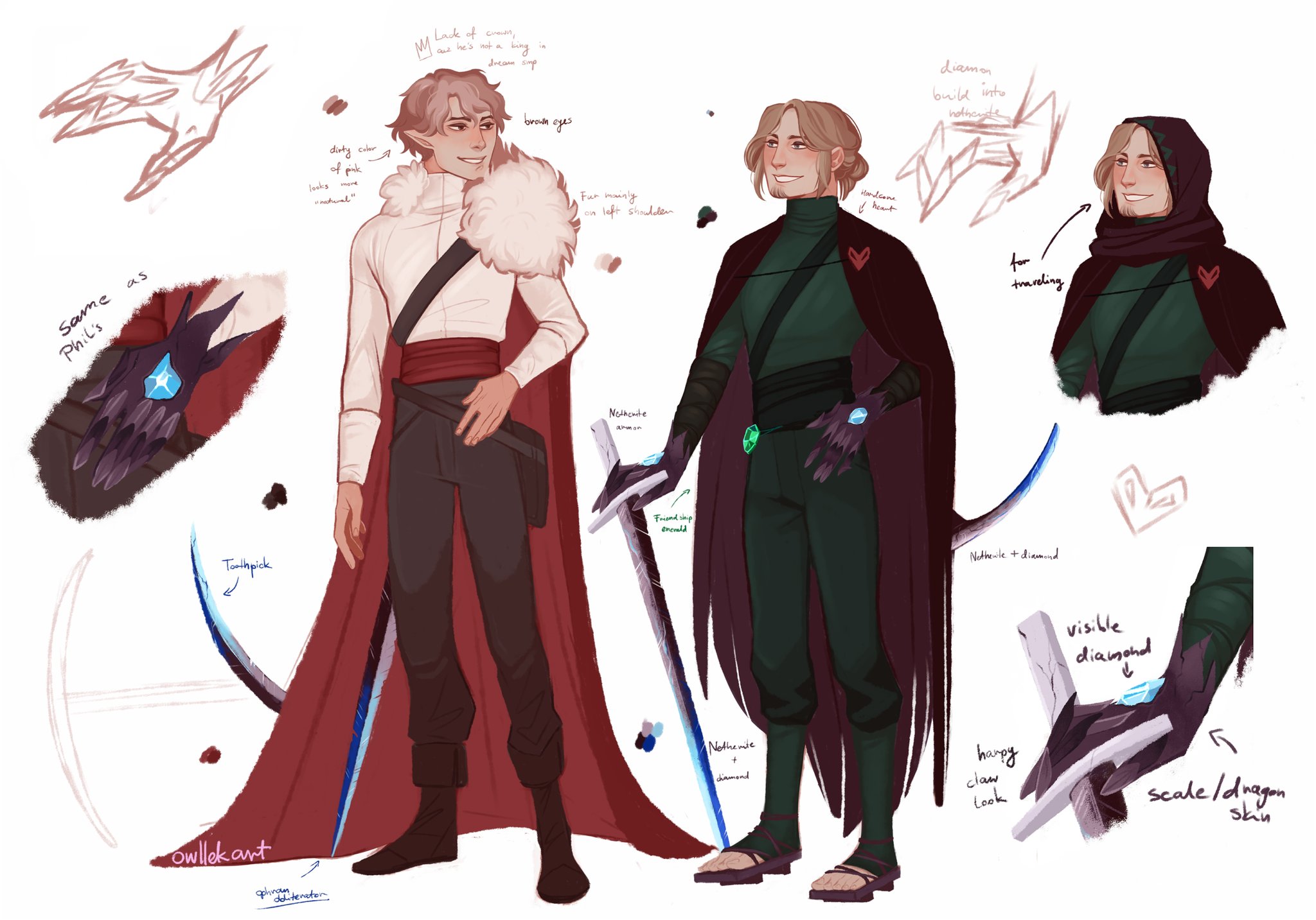 Owllek that one axolotl artist 🌙 on Twitter: "Character sheet for Techno  and Philza, I've been working on it longer than I should, please don't let  it flop 🙏 [Remember retweets and