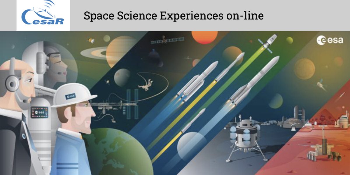 galileoteachers's tweet photo. 📍 CesaR Team @esa_cesar_en is offering the "Space Science Experiences" Online, for the classroom and home.
➡️ Find ou more here: https://t.co/ET5XFrF6Tu
@esa_cesar_es
#esa_CesaR #SpaceScience https://t.co/JINZi1Lc64