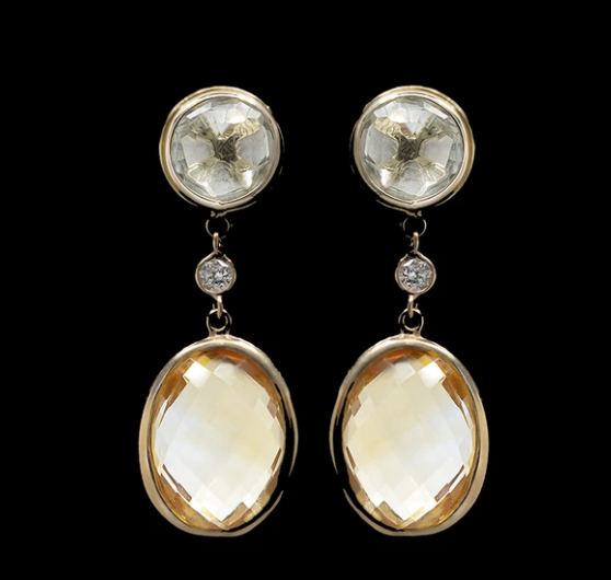 oriannecollins1's tweet photo. Drop earrings to show off and ring in the New Year. 🎊 Swipe to discover the #OCVintage Earrings—available in 3 colors: Prasiolite, Blue Topaz and Smoky Quartz. Each one so gorgeous, you’ll want 3 of them. https://t.co/fXFeY2bI9i
