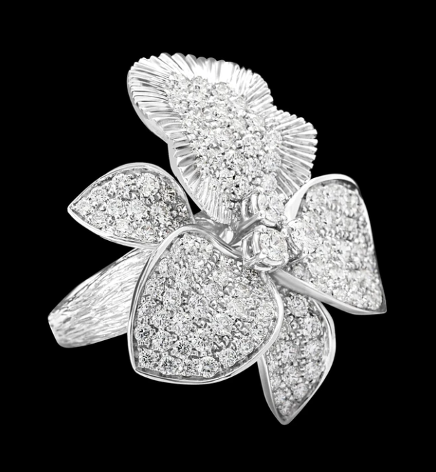 Inspired by one of the most fascinating and sophisticated flowers in nature and homage to our designer's favourite flowers, the signature 18k White Gold Orchid Ring enriched in White Diamonds effortlessly exhibits beauty and elegance. #OCWonders
