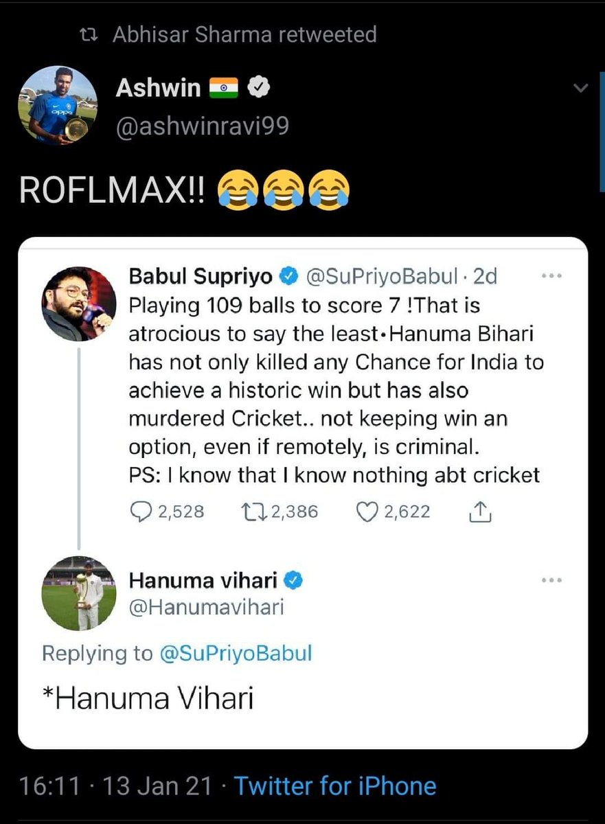 phyataru's tweet photo. Nice bowling Ash...

@ashwinravi99 @Hanumavihari https://t.co/lHc9CgMQnN