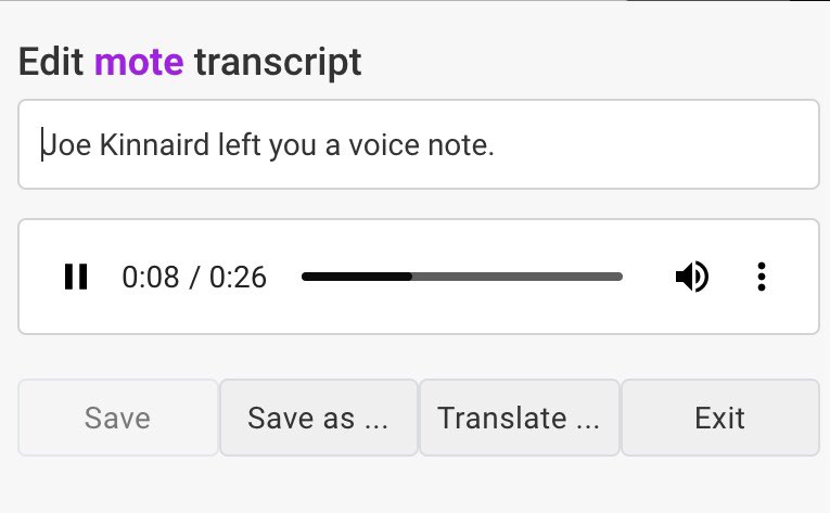 You can also reuse Motes. Record the Mote and click on the purple edit pen. You can give a name to the Mote and save the Mote to your Motebook. Now, go to the work where you want to reuse your Mote and hold the Mote button to reuse your saved Mote.