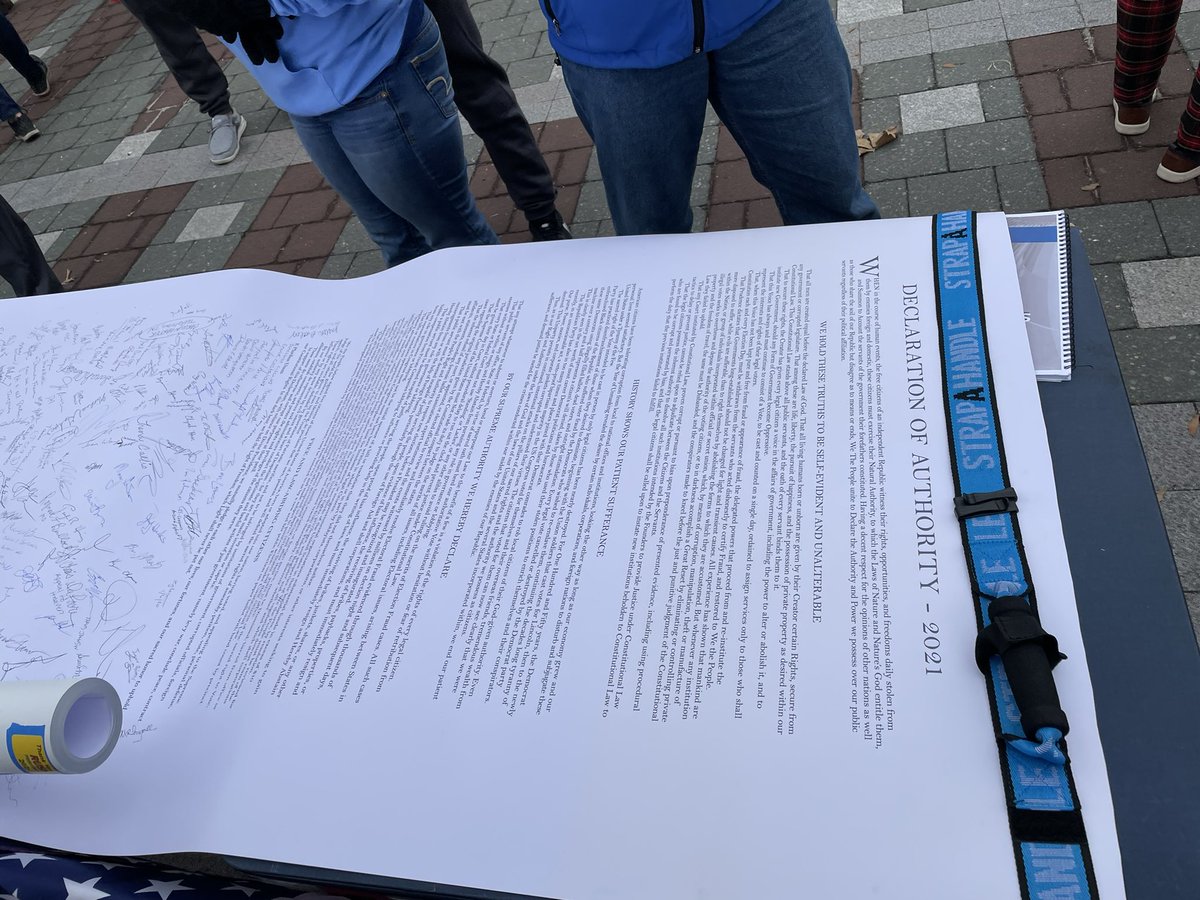 HannahAllam's tweet photo. In the middle of all this, someone was collecting signatures for a “Declaration of Authority” - the people over public servants. https://t.co/RCxbDyWXo1