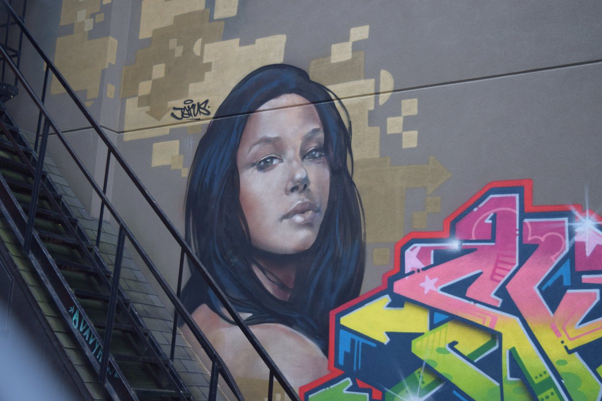 MuseumGirlsCan's tweet photo. One of my favourite #MuseumsInTheWild or I suppose #GalleryInTheWild is more accurate for this is street art / Graffiti. I love passing by and seeing all the creativity and intricate detail work. These pieces were from a trip to Graffiti Alley in Toronto a few years back. https://t.co/FGrAeV4tKF