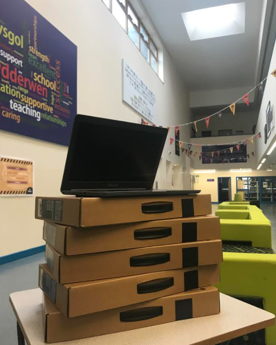Maesydderwen's tweet photo. We were delighted to receive this morning a very kind donation of 5 brand new laptops from a resident of our local community.💻
It really reminded us of how special our local community is!
Making a real difference to learners struggling to work from home. 
Thanks! 💞
Diolch!💞 https://t.co/dJjhYZGLiB