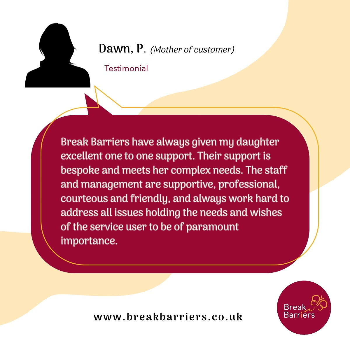 BreakBarrierLtd's tweet photo. Hello Everyone! ππΎ
It's testimonial timeπ
Visit our website https://t.co/ROrddhJ332 to find out more about our services.
#health
#wellness
#mentalhealth
#care
#seniorcare
#healthyliving
#homecare
#wellbeing
#healthcare
#Nottingham
#yourcontrolmatters
#getintouch https://t.co/GAwvuYor75