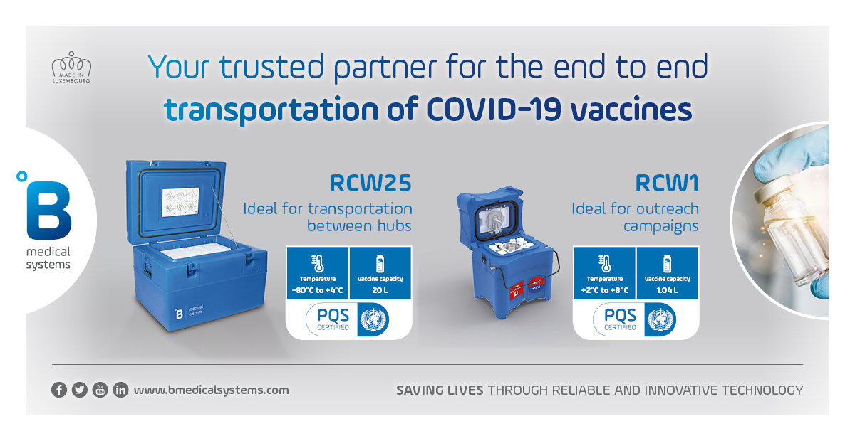 BMedicalSystems's tweet photo. Experiences with vaccination campaigns world-wide showed us the hurdles in delivering vaccines to the end user. This is why we provide reliable #transportboxes meeting the storage temperatures needed (-80°C to +8°C) for the #COVID19 #vaccines. 
Learn more: https://t.co/nWqBlMYpC8 https://t.co/dwup16tMRY