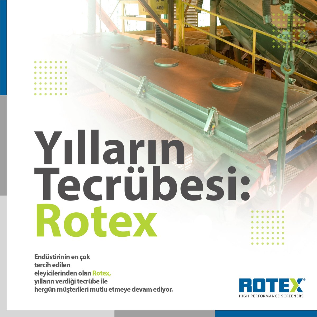 Karşınızda Rotex'ten Rotex! İsmimizde de saklı olan Rotex sektörde en çok tercih edilen eleyicilerden. Onu tercih sebebi yapan ise yılların tecrübesi.
.
.
.
#rotex #rotexturkiye #screeners #fabrika #eleyici #camtozu #gübre #sanayi #endüstriyel #endüstri #şeker #seker #kimya
