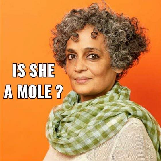  #Is_Arundhati_Roy_a_Mole ?Just look at the incidents.2019:  @RahulGandhi was going around shouting  #Chowkidar_Chor_Hai and the media was playing along. It looked as if  @narendramodi was in trouble. Enter  #ArundhatiRoy.