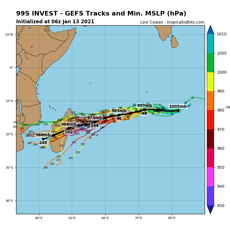 WatchHurricane's tweet photo. latest Information On Invest 99S -
As of 8:00 AM ET
Location: 12.7°S 81.8°E
Maximum Winds: 23 mph
Minimum Central Pressure: 1003 mb
Latest Satellite, and Model Run -
#Tropics #HurricaneWatchTeam #Hurricane #Weather https://t.co/H840tJbMwm