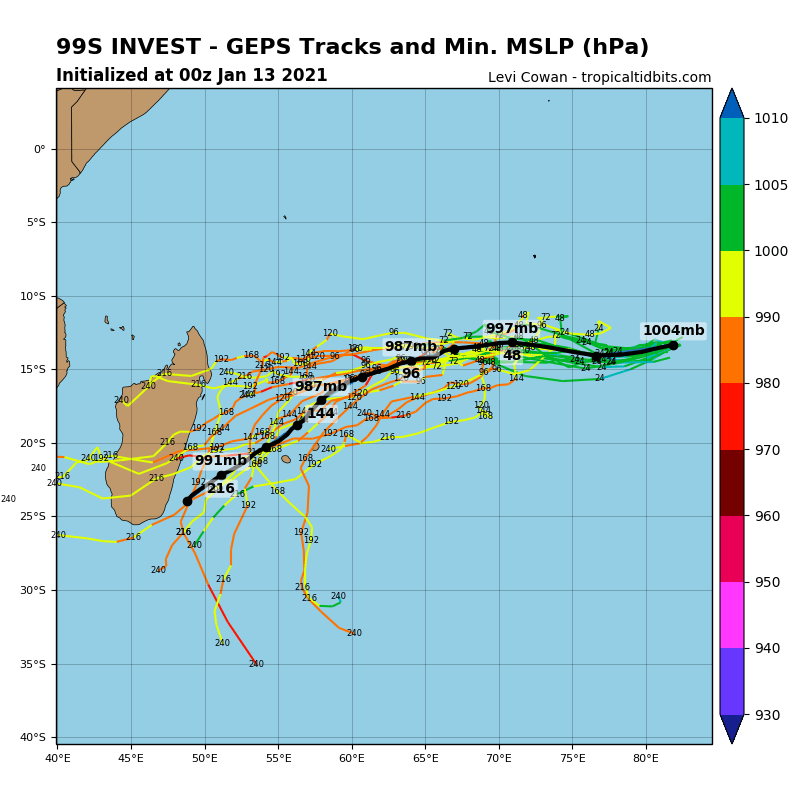 WatchHurricane's tweet photo. latest Information On Invest 99S -
As of 8:00 AM ET
Location: 12.7°S 81.8°E
Maximum Winds: 23 mph
Minimum Central Pressure: 1003 mb
Latest Satellite, and Model Run -
#Tropics #HurricaneWatchTeam #Hurricane #Weather https://t.co/H840tJbMwm