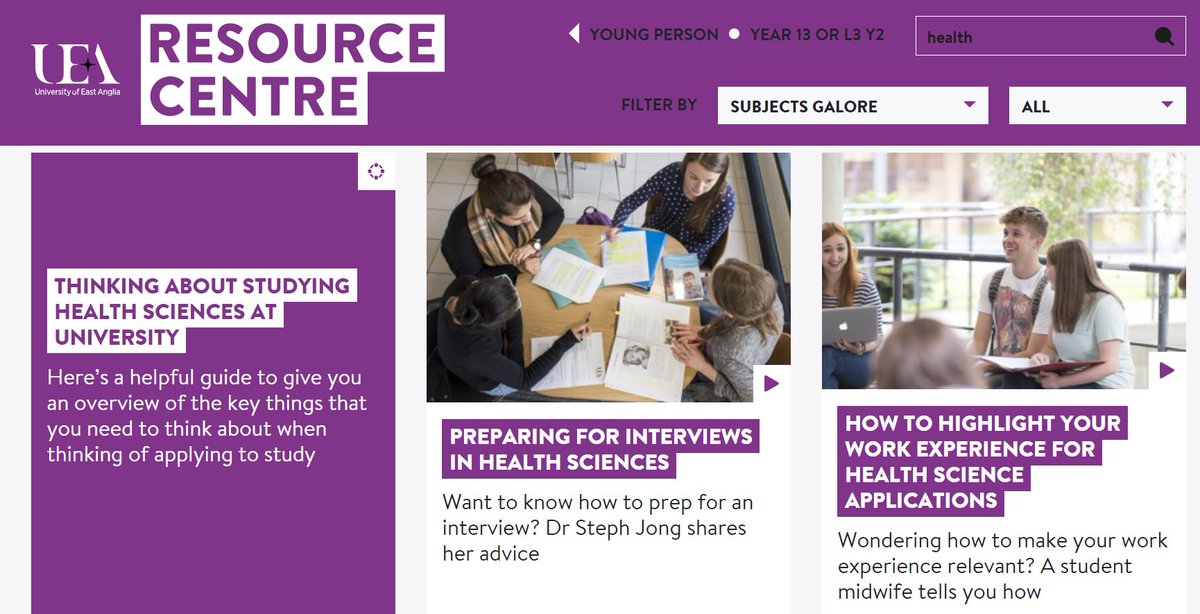 🧑‍⚕️Are your young people thinking of applying to study Health Sciences?

We've got a bunch of resources available to help them in applying, prepare for interviews, and skills needed, check them out on our Resource Centre:
ow.ly/TKVx50D6bAE

#applytouni #studyhealthsciences