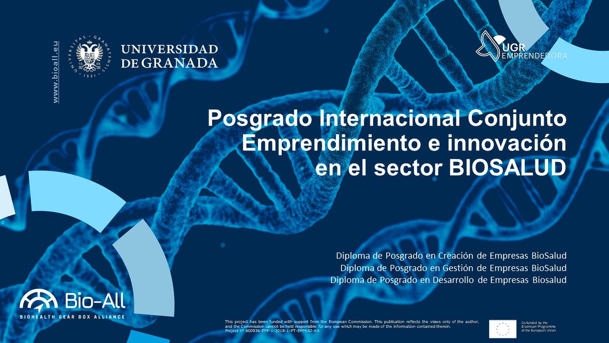 ‼Últimas plazas para el Diploma de Posgrado en Gestión de Empresas BioSalud

2️⃣0️⃣ ECTS
🌐Online

Recepción de solicitudes: hasta 15 de enero de 2021

+info: ugremprendedora.ugr.es/masterbioall/b…

Noticia <a href="/CanalUGR/">Universidad Granada</a> :
ugr.es/universidad/no…