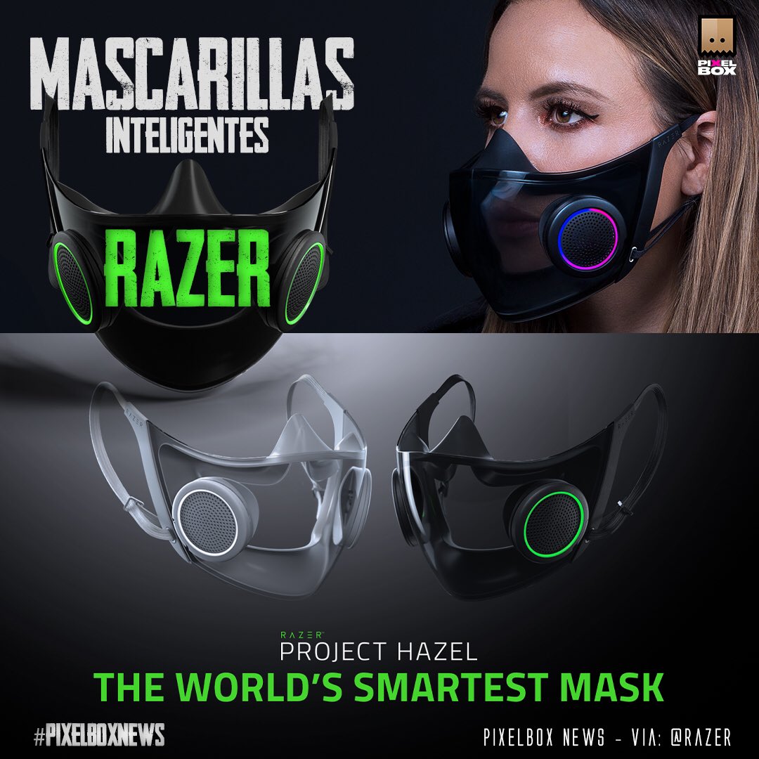 PixelBoxLA's tweet image. RAZER REVELA DISEÑOS DE MÁSCARAS INTELIGENTES EN EL #CES2021

#ProjectHazel, la máscara facial más inteligente y socialmente amigable del mundo según la compañía.